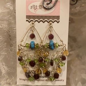 BRAND NEW STERLING SILVER GEMSTONE EARRINGS